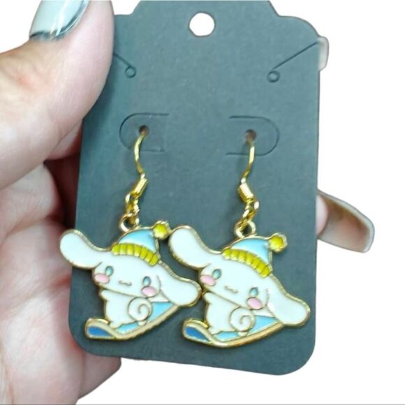 Sanrio Cinnamaroll Snow Board Dangle Earrings - Picture 1 of 1